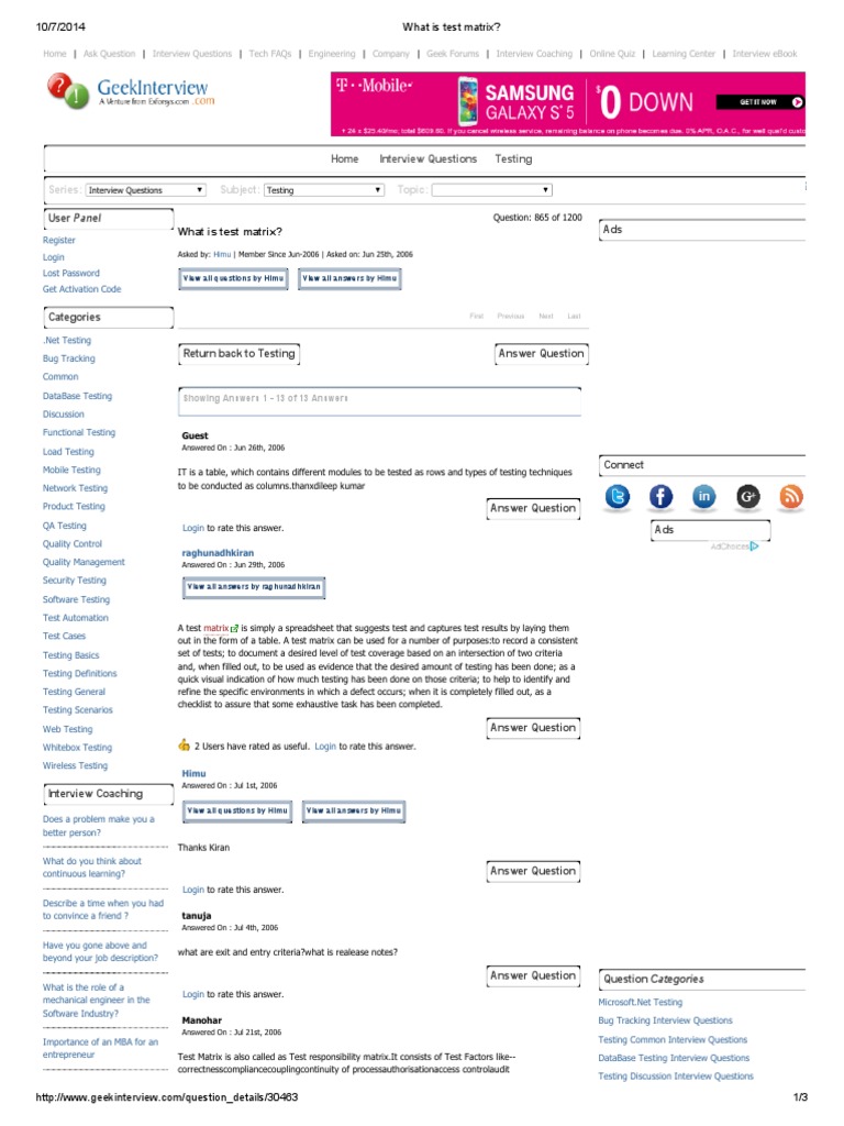 What Is Test Matrix | PDF | Software Bug | Software Testing