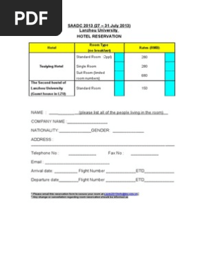 Hotel Reservation Form