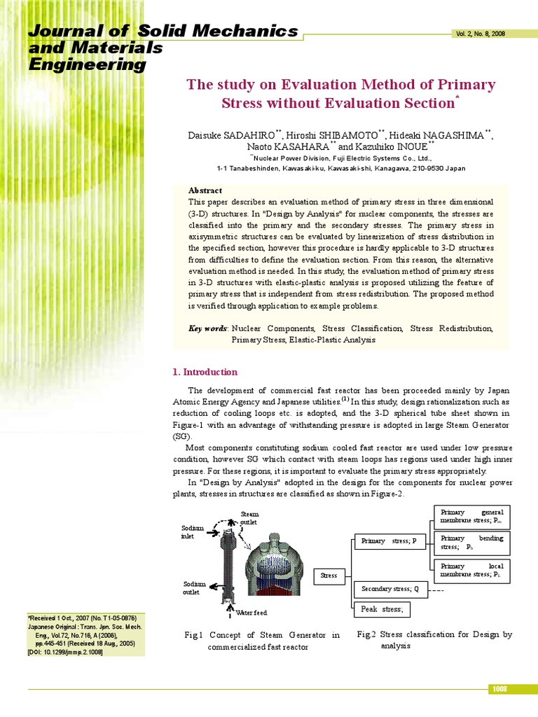 Journal of Solid Mechanics | PDF | Stress (Mechanics) | Bending