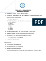 Lista de Utiles Bachillerato 2014-2015