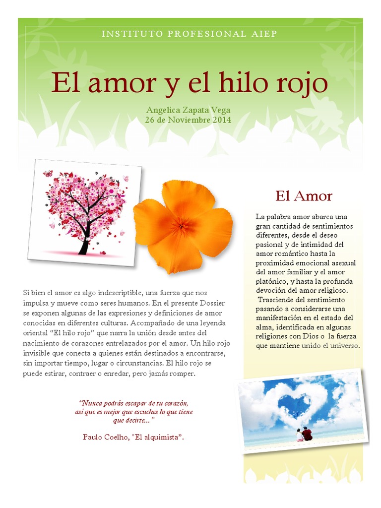 Amor y El Hilo Rojo PDF Amor Sicología