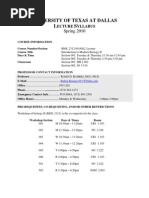 UT Dallas Syllabus for biol2312.002.10s taught by   (rdr092000)