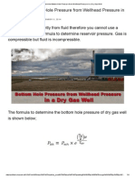 Determine Bottom Hole Pressure From Wellhead Pressure in A Dry Gas Well