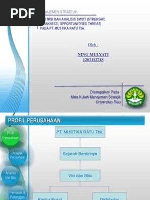 Analisis Swot Pt Mustika Ratu Tbk Pdf