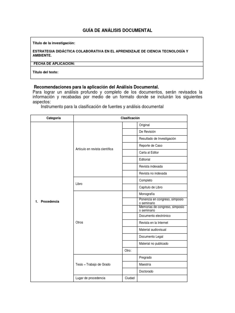 Guía de Análisis Documental para Tesis | PDF | Tecnología
