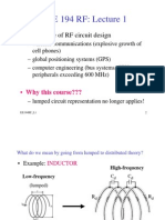 EE 194 RF: Lecture 1: - Importance of RF Circuit Design