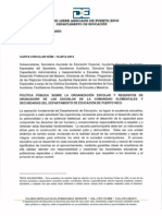 Carta Circular Núm. 10-2012-2013 Política Pública Sobre La Organización Escolar y Requisitos de Graduación