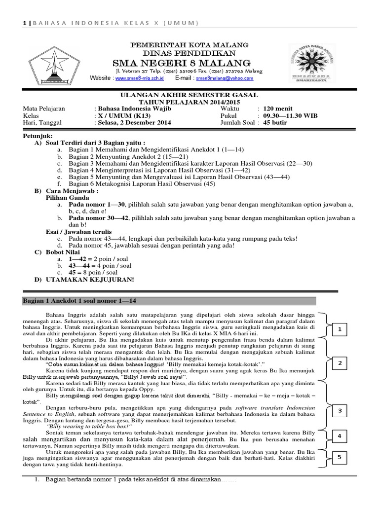 Soal Uas X Umum Tanpa Kunci