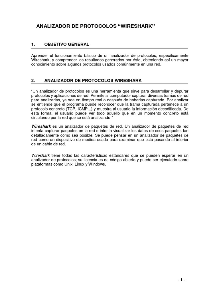 Guia Wireshark | PDF | Protocolo de Control de Transmisión | Protocolos ...
