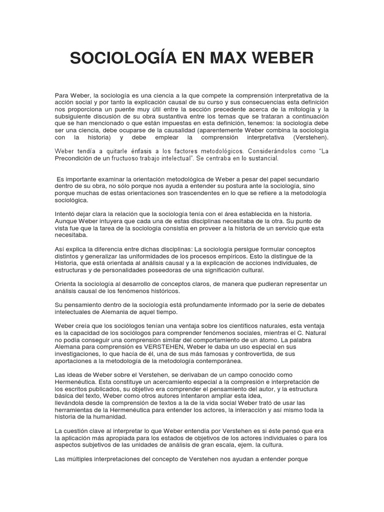 Sociología en Max Weber Émile Durkheim Max Weber