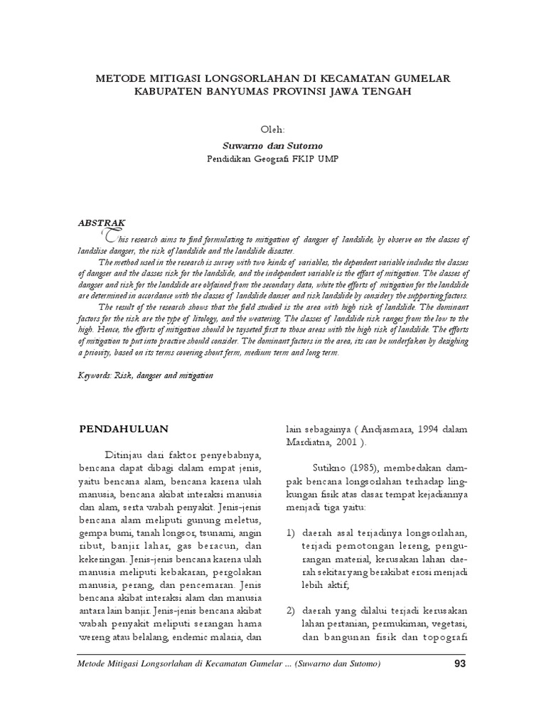 Mitigasi Tanah Longsor