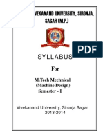 Swami Vivekananda University M.tech MD Syllabus SEM 1