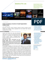 Neoniche Integrated Solutions Pvt. LTD.: Today'S Branding Is A Function of Media Fragmentation: Prateek Kumar