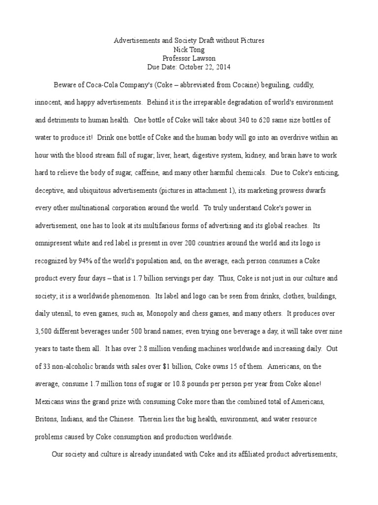Coca-cola essay conclusion image
