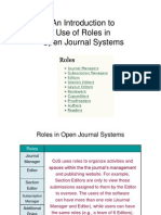 An Introduction To Use of Roles in Open Journal Systems