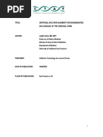 Download Artificial Disc Replacement for Degenerative Disc Disease of the Cervical Spine by California Technology Assessment Forum SN24972821 doc pdf