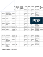 exam schedule - july