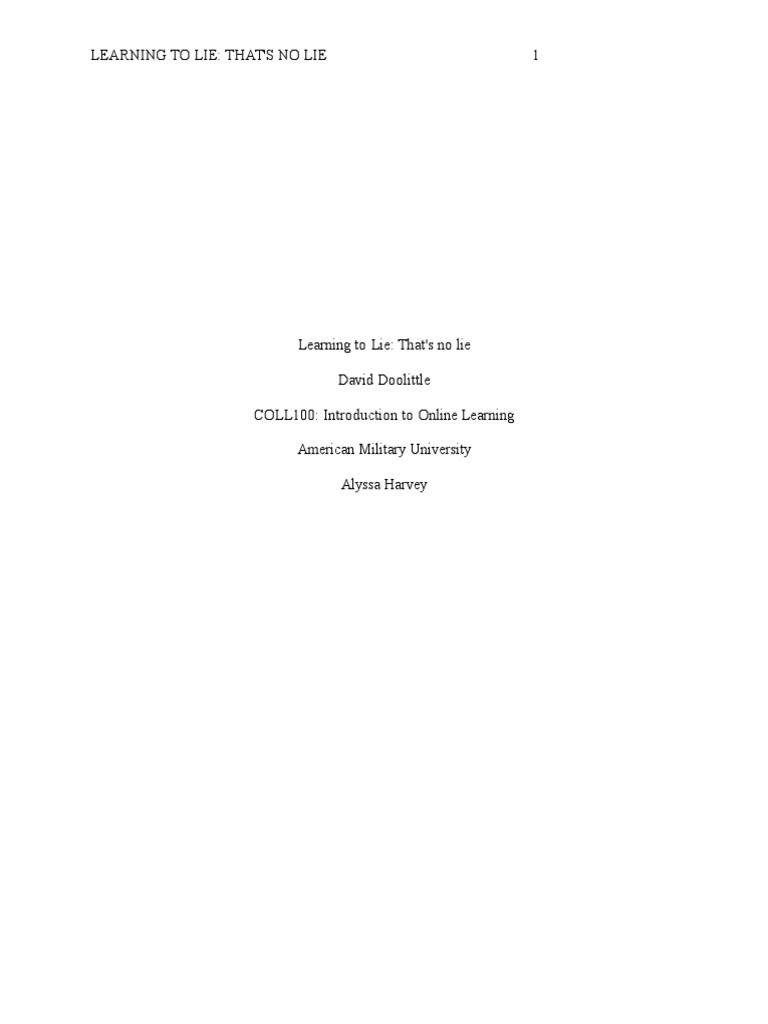 The Evolution and Psychology of Lying | PDF | Evolution | Deception