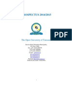 Download Open University of Tanzania Prospectus 2014 2015 by Jean Placide Bareke SN249733323 doc pdf