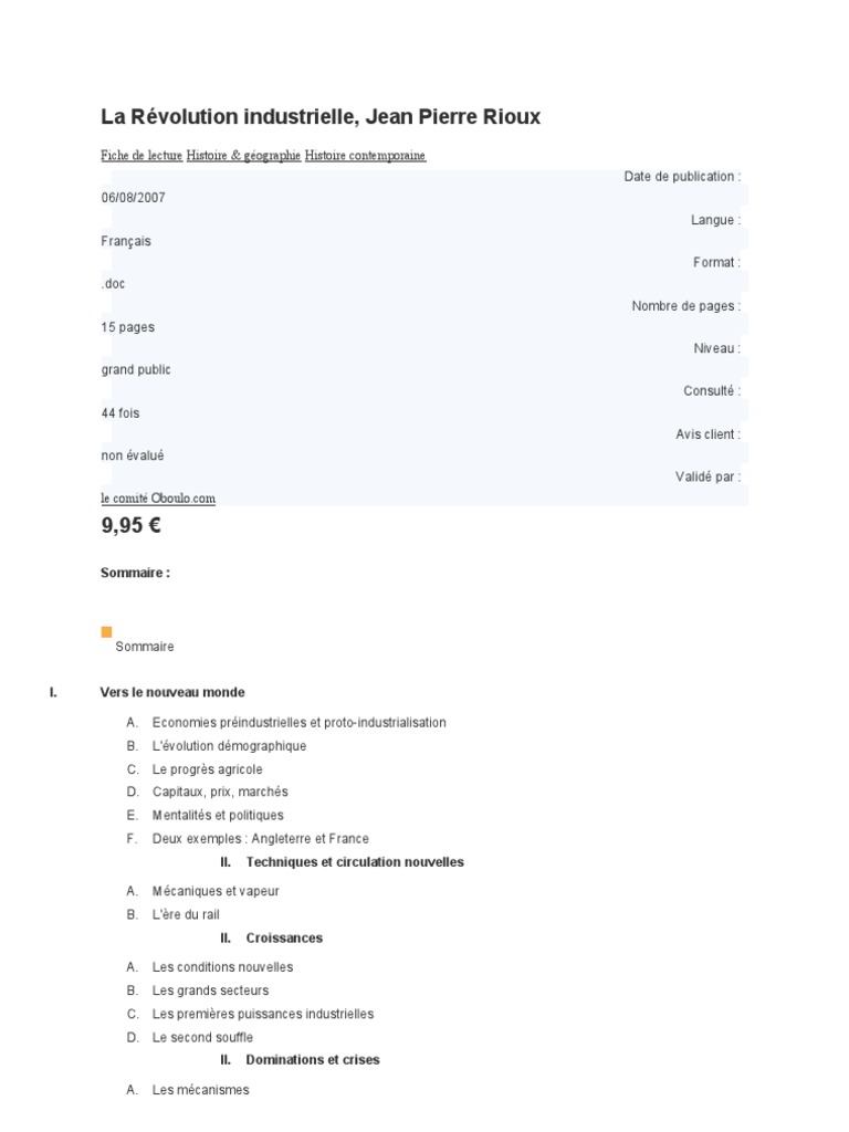 Les conséquences de la révolution industrielle pdf picture