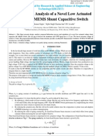 Design and Analysis of A Novel Low Actuated Voltage RF MEMS Shunt Capacitive Switch