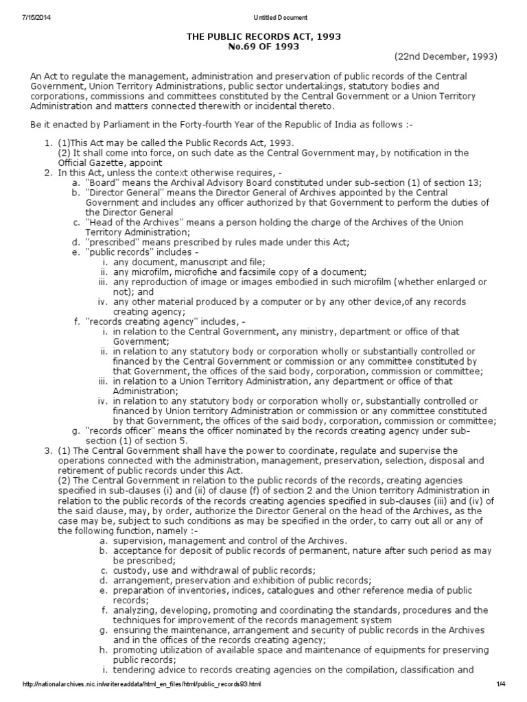 Public Records Act 1993 PDF Records Management Microform