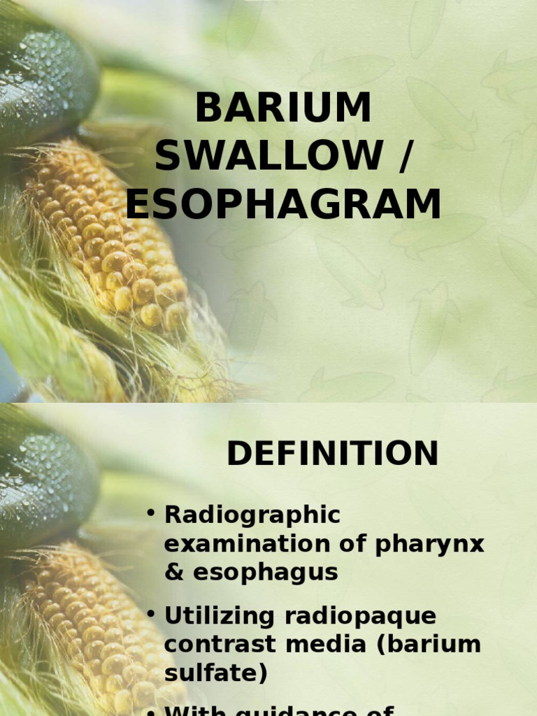 Barium Swallow Procedure Overview | PDF