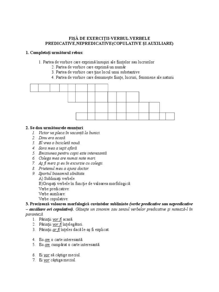 FisÄƒ De ExerciÅ£ii Pdf