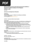 Review and Enhancement of The School Construction Guidelines - Educational Facilities Handbook of The Philippines