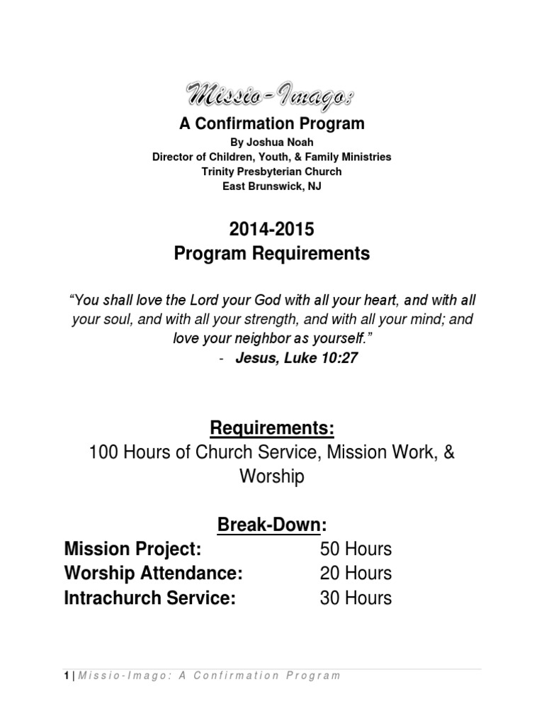 Presbyterian Confirmation Program Guide | PDF | Confirmation | Eucharist