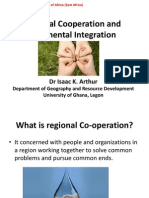 Regional Cooperation and Continental Integration