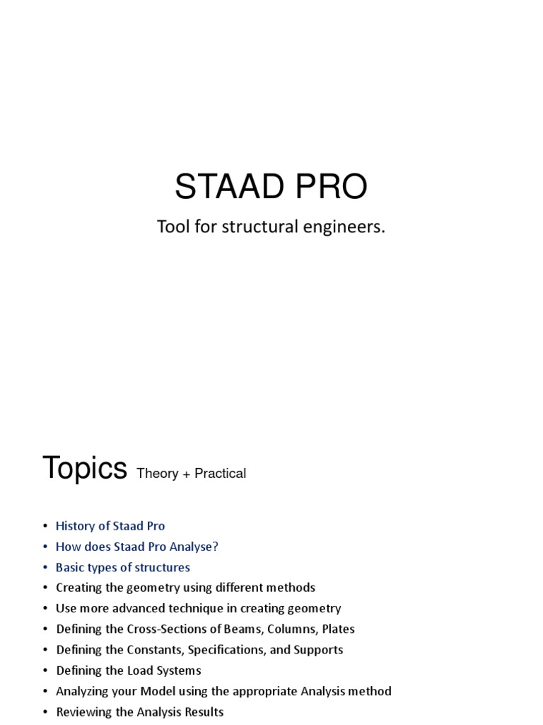 Staad Pro Basics | PDF | Applied Mathematics | Areas Of Computer Science