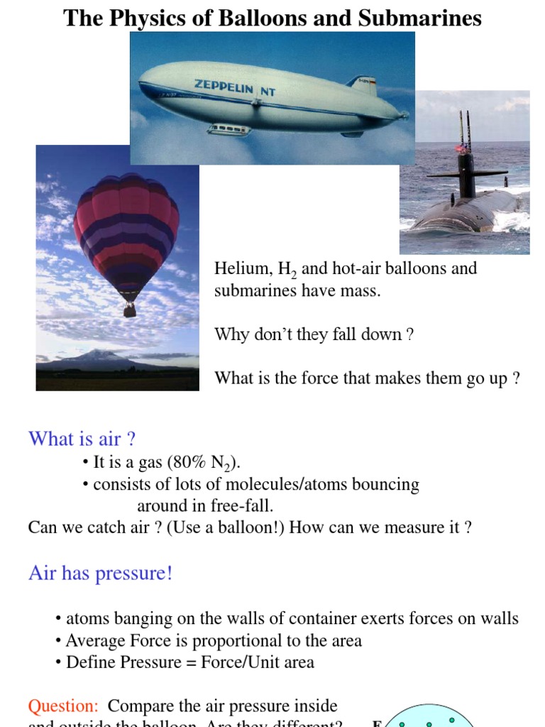 Helium, H and HotAir Balloons and Submarines Have Mass. Why Don't They