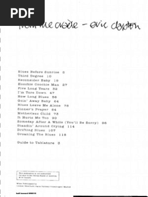 エリック・クラプトン／From The Cradle　バンドスコア　ギター　楽譜 Eric Clapton From The Cradle Guitar Tab Songbook | PDF