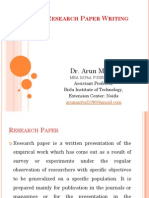 Research Paper Writing Dr. Arun Mittal