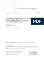 When Policy Opportunity is Not Enough College Access and Enrollment Patterns Among Texas Parcent Plan Eligible Students