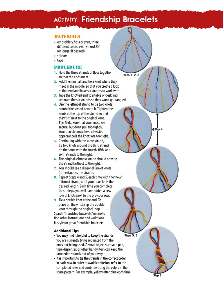 Friendship Bracelet | PDF for Free Friendship Bracelet Instructions Printable
