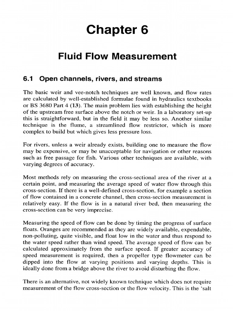 6. Fluid Flow Measurement Flow Measurement Buoyancy