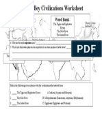 Homework: Ancient India River Valley Civilizations Worksheet