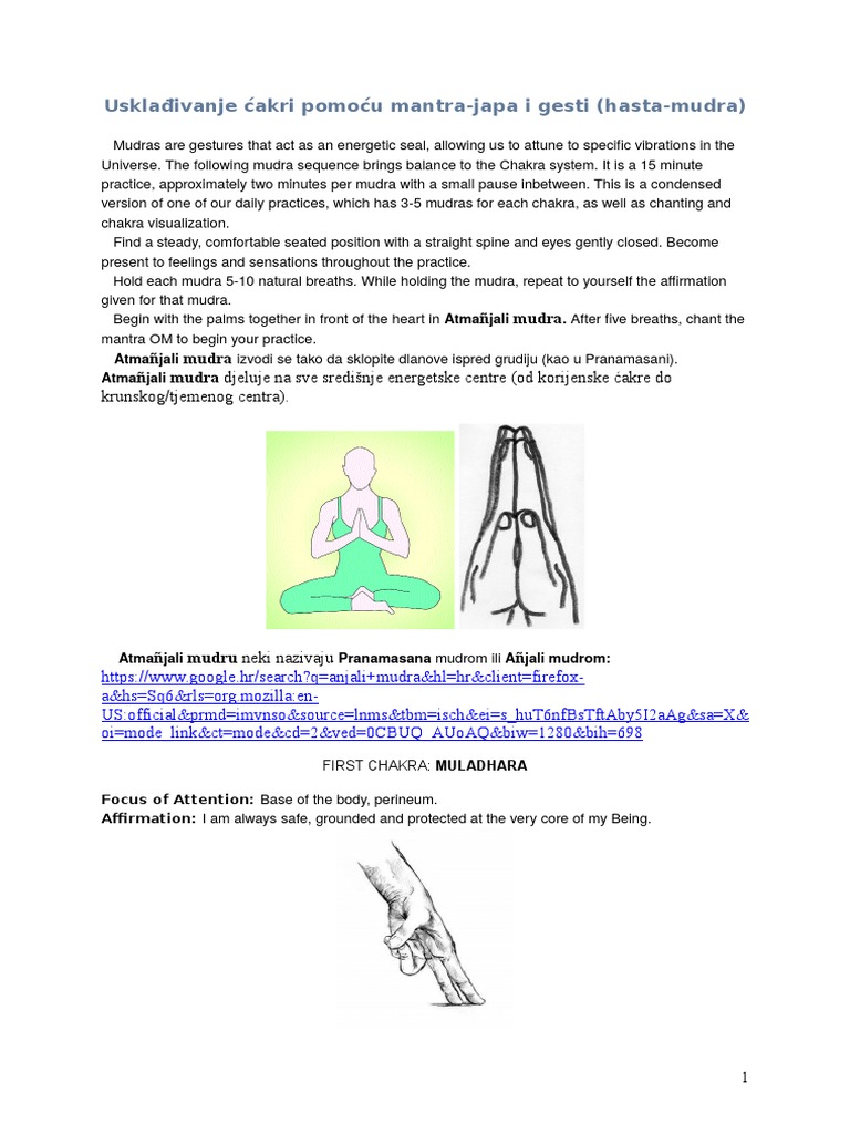 Chakra Meditation: Mudras & Mantras | PDF | Chakra | Hand