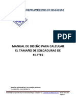 MANUAL DE DISEÑO PARA CALCULAR EL TAMAÑO DE SOLDADURAS DE FILETES-Ing. William Mendoza PDF