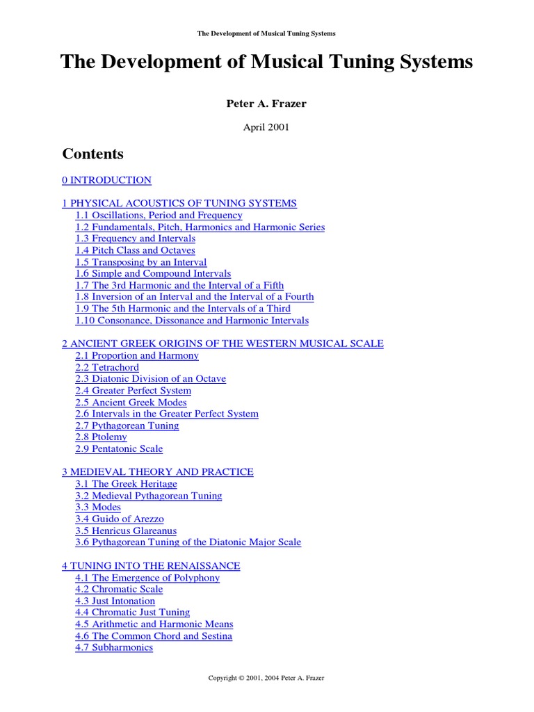 The Development of Musical Tuning Systems | PDF