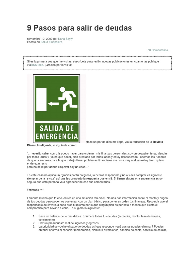 9 Pasos para Salir de Deudas | PDF | Interés | Deuda