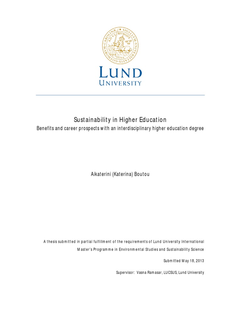 Sustainability In Higher Education Pdf Interdisciplinarity