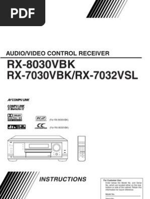 Jvc Rx 8030vbk Instruction Manual Videocassette Recorder Digital Signal Processing