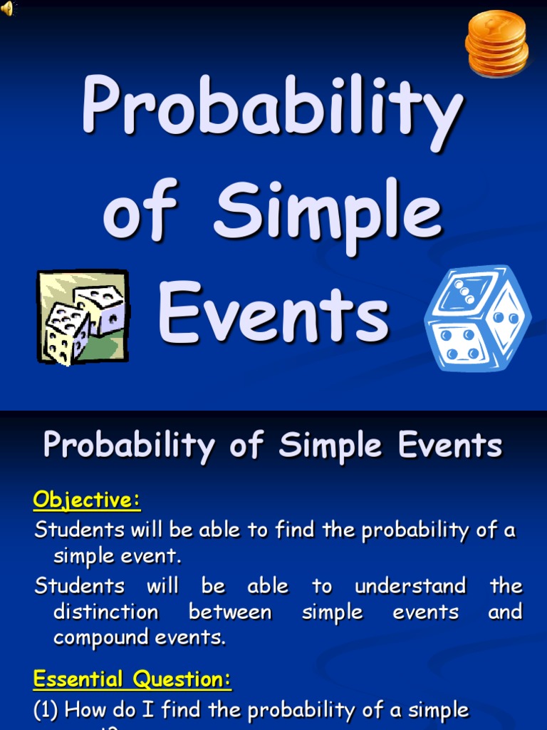 Understanding Simple Events Probability | PDF | Odds | Probability