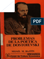 Problemas de La Poética de Dostoiévski