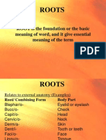 Roots: ROOT Is The Foundation or The Basic Meaning of Word, and It Give Essential Meaning of The Term