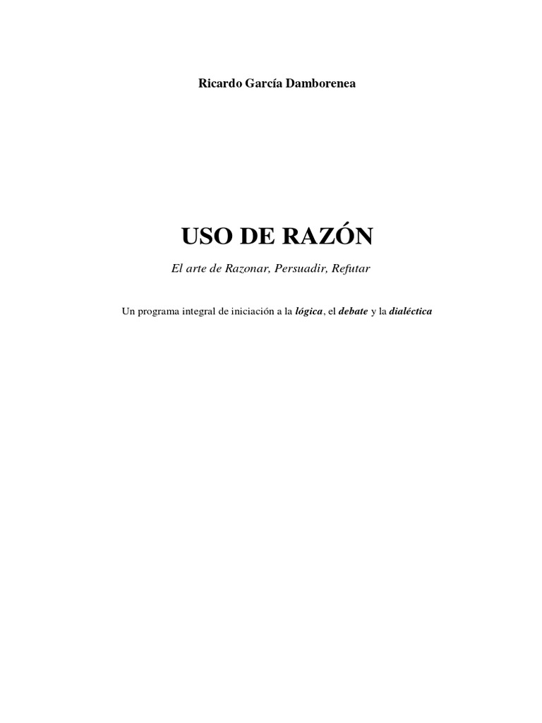 Uso de Razón PDF | PDF | Razón | Lógica