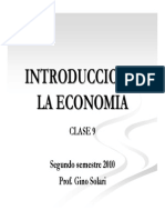 Clase IX Introduccin Economa Segundo Semestre 2010